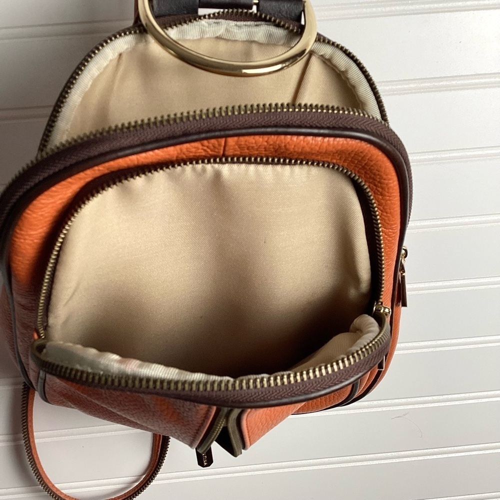 Valentina Backpack converter Purse BrownWith Black Trim Excellent Condition - Picture 9 of 14
